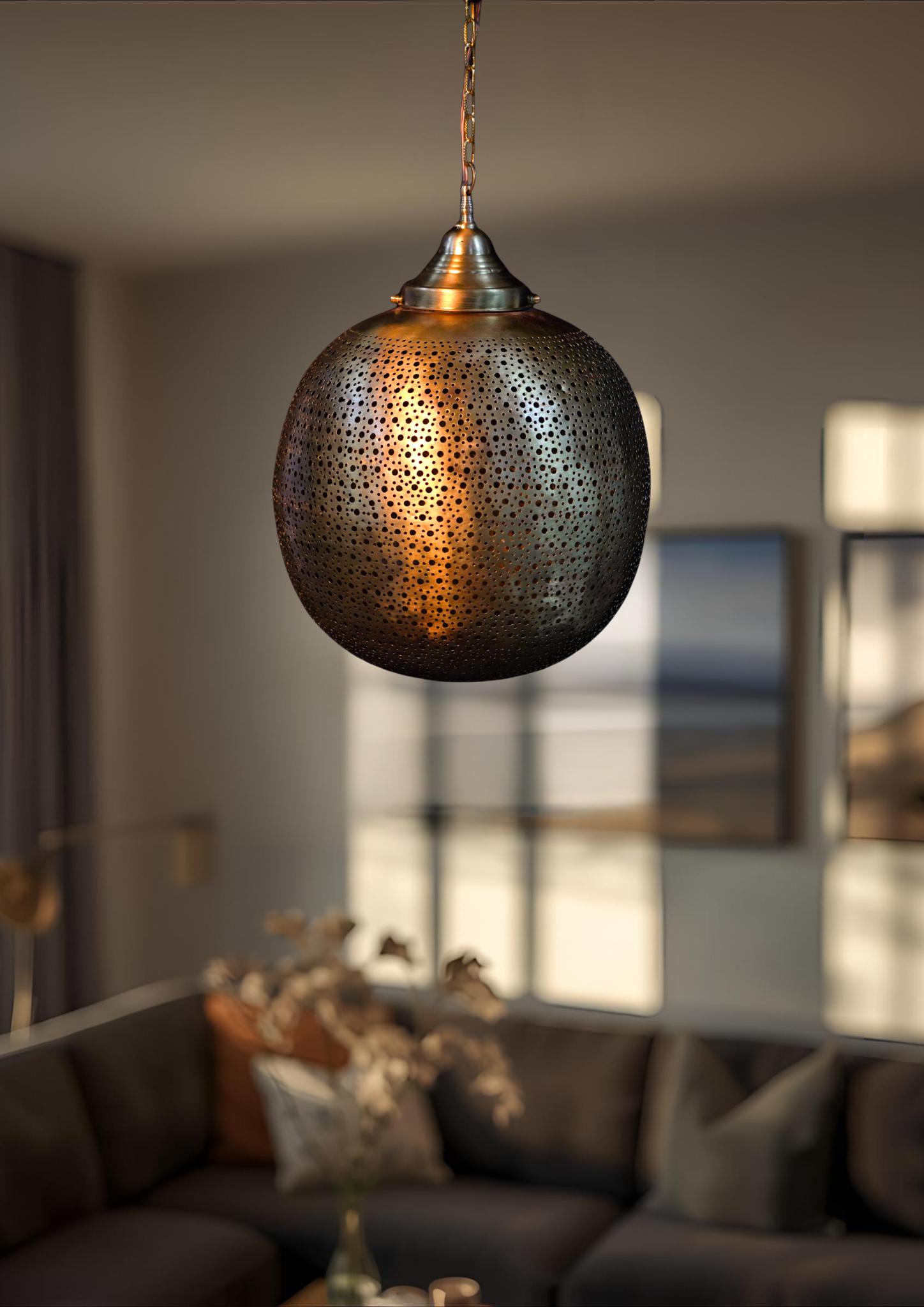 Moroccan Brass Pendant Lamp – Hanging Light