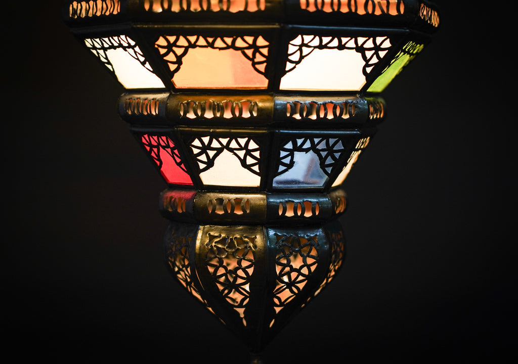 Moroccan Colored Glass Hanging Lamp – Traditional Handmade Craft