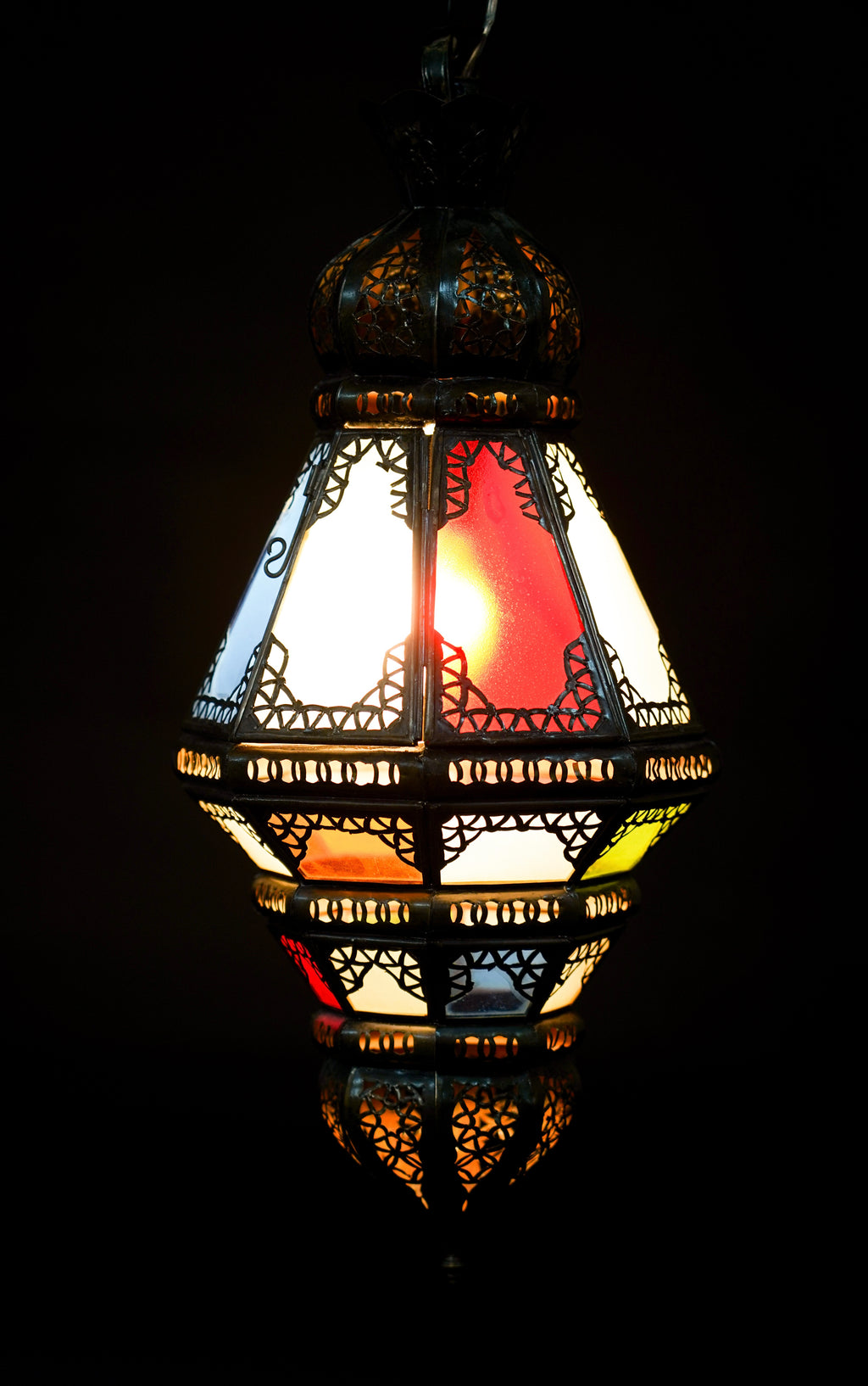 Moroccan Colored Glass Hanging Lamp – Traditional Handmade Craft