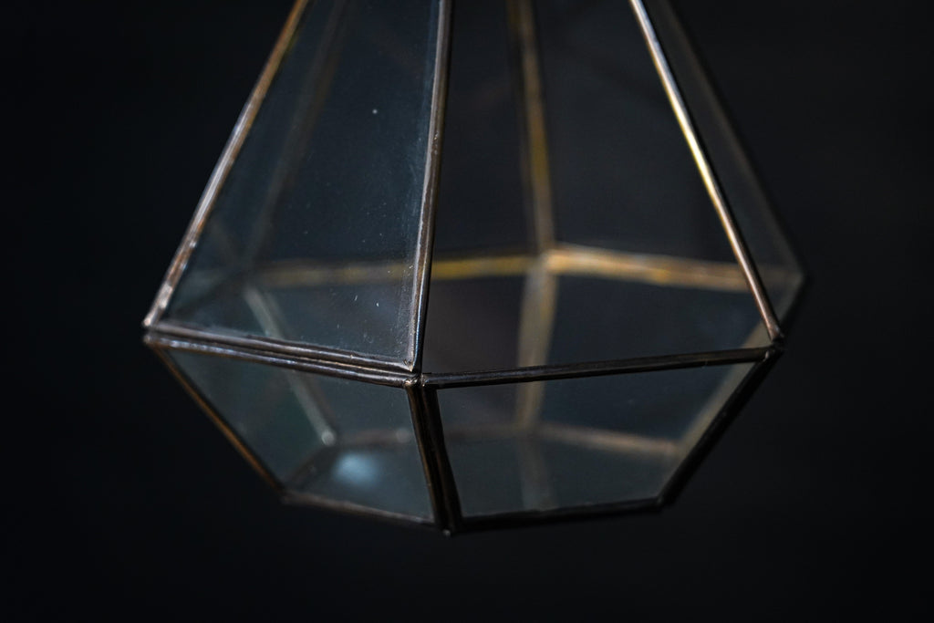 Geometric Glass Candle Lantern – Handmade Moroccan Hanging Light