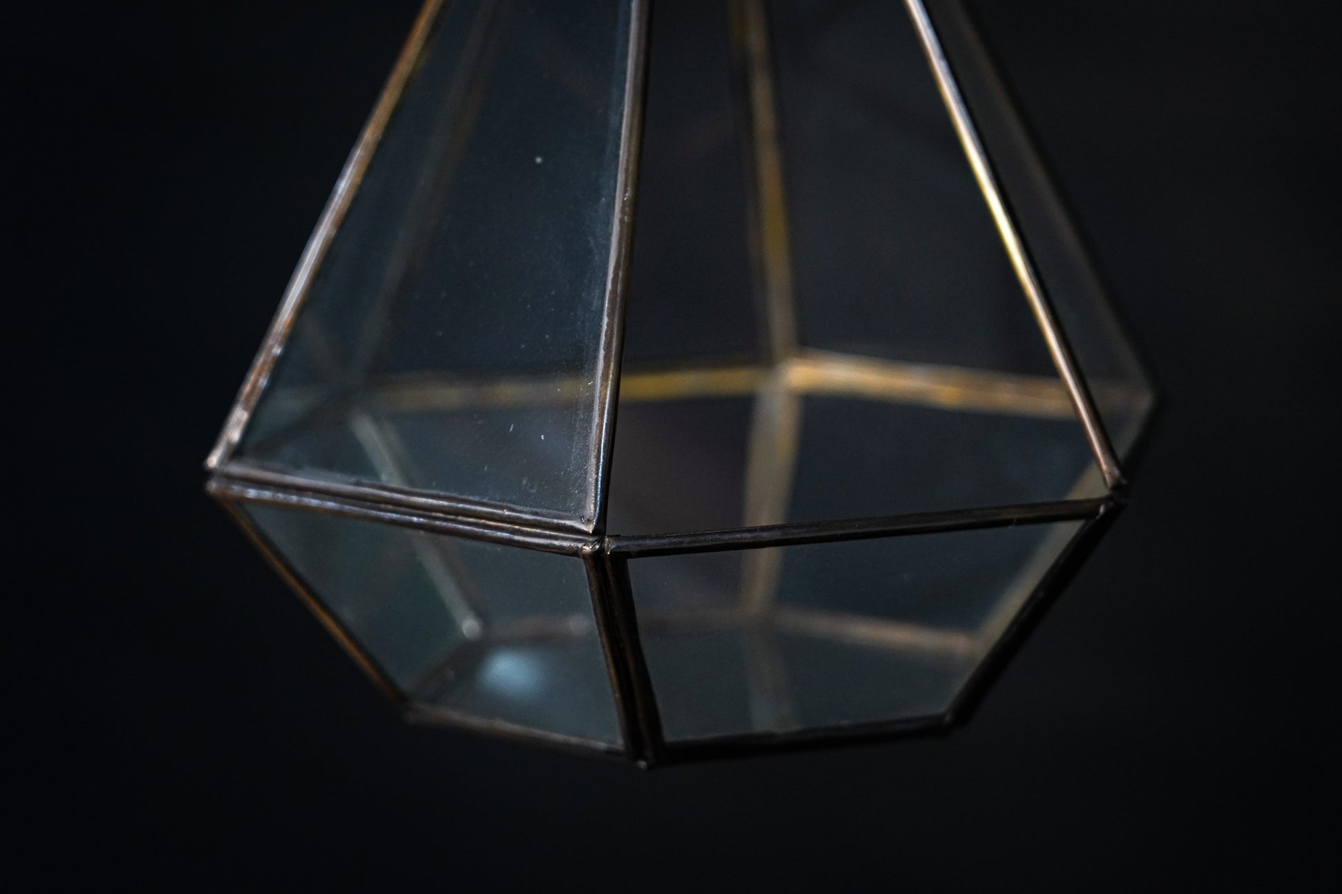 Geometric Glass Candle Lantern – Handmade Moroccan Hanging Light