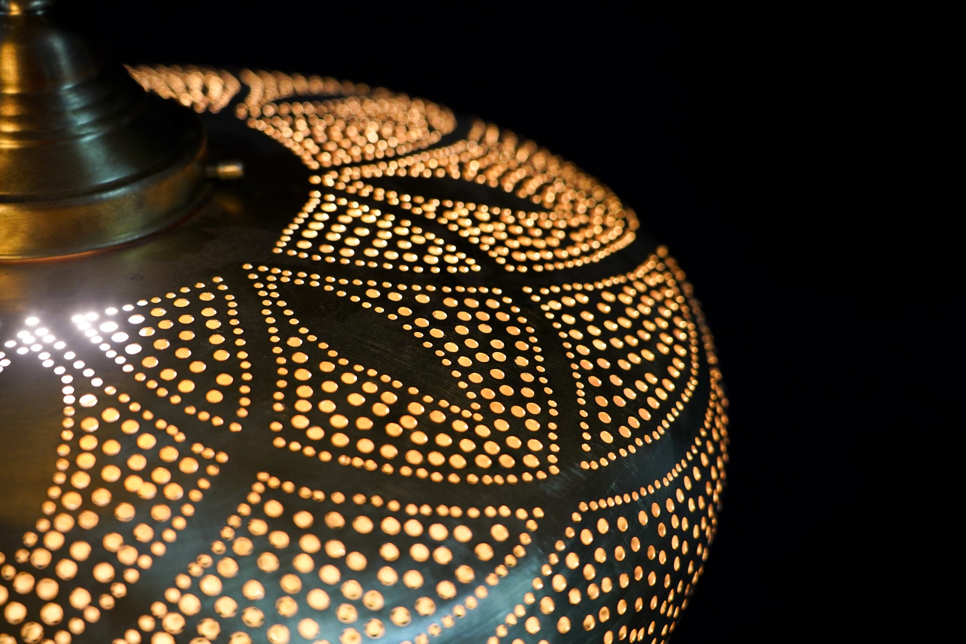 Moroccan Pierced Brass Hanging Lamp – Handmade Oriental Lamp