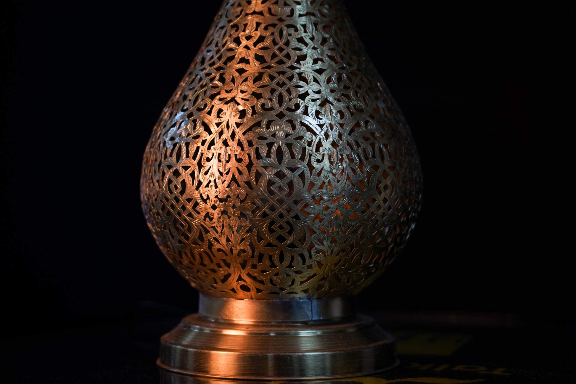 Moroccan Pierced Brass Table Lamp – Handmade Oriental Light